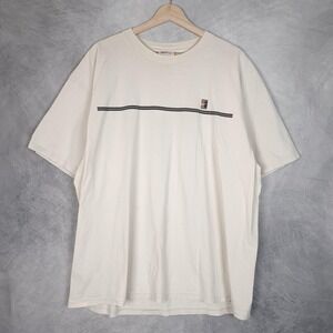 Vntg Nike Tennis Shirt Mens XL White Graphic Swoosh Stripe Challenge Court 90s